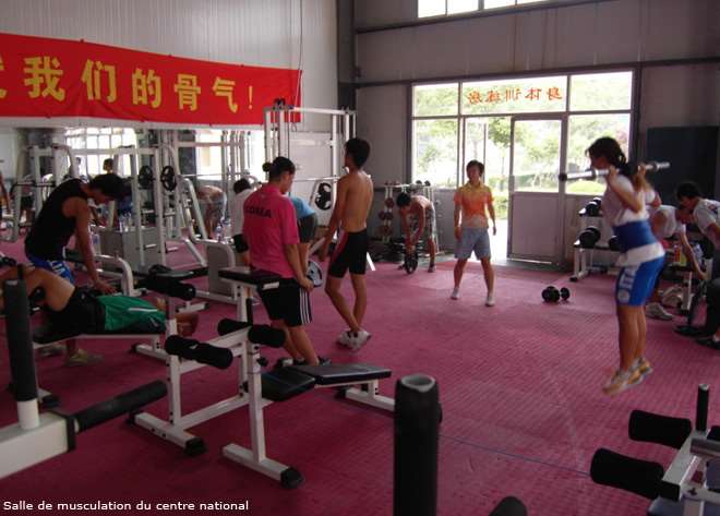 Salle d'entraînement du centre national des athlètes roller en Chine