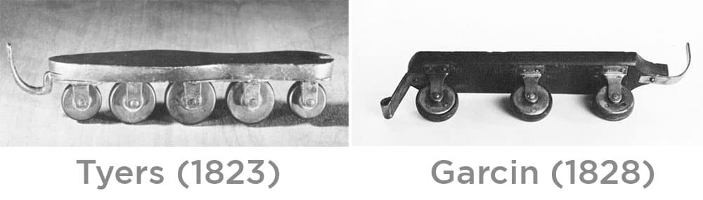 Comparaison des patins de Tyers et Garcin