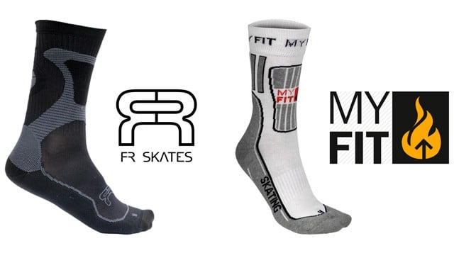 Comparatif des chaussettes de roller FR Nano Sport et Powerslide MyFit Fitness