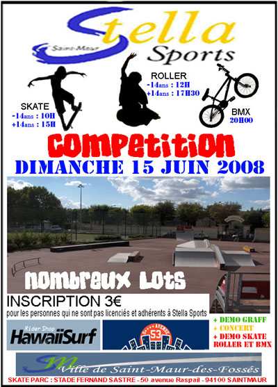 Contest de roller street 2008 au skatepark de Saint-Maur-des-Fossés (94)
