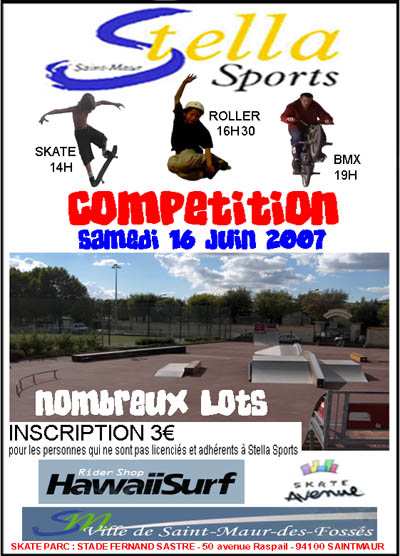 Compétition skate, roller et BMX 2007 à Saint-Maur (94)