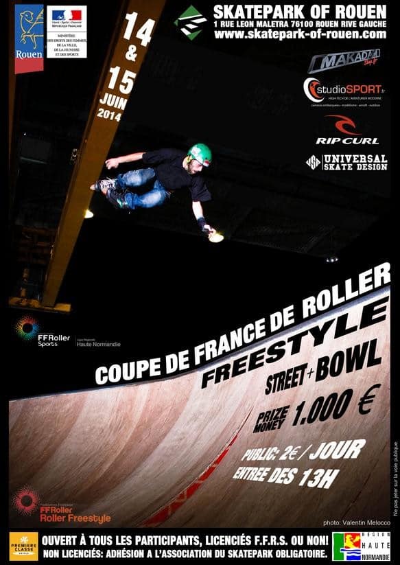 Etape du championnat de France Roller Street au skatepark de Rouen (76)