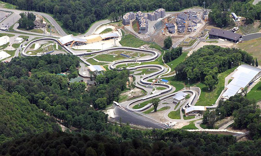 Vue aérienne de la piste de Sotchi Vue aérienne de la piste de Sotchi