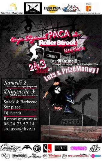 Affiche de la Coupe régionale PACA de roller street de Sainte-Maxime