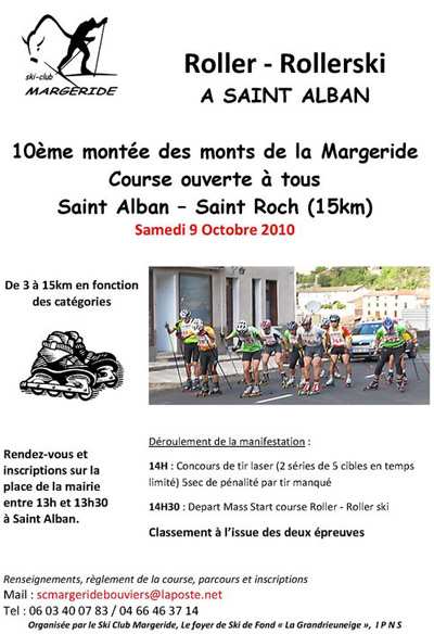 Montée des Monts de la Margeride 2010 en rollerski à Saint-Alban-sur-Limagnole (48)