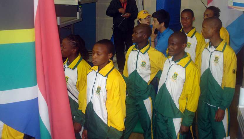 La délégation sud-africaine à Yeosu aux championnats du Monde