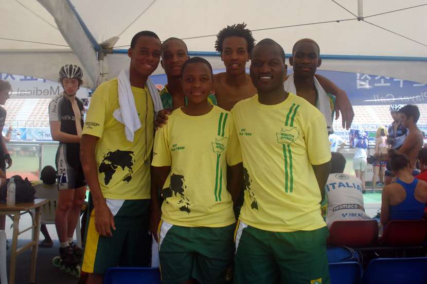 La délégation sud-africaine à Yeosu aux championnats du Monde