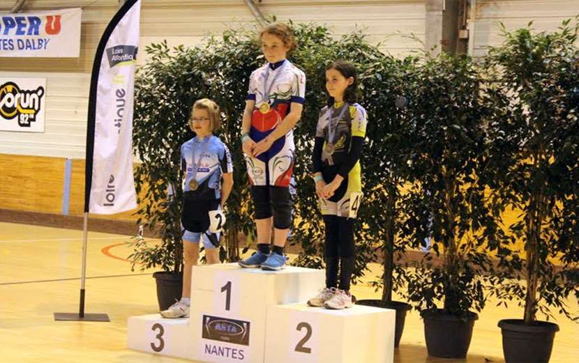 Podium des poussines épreuves de vitesse