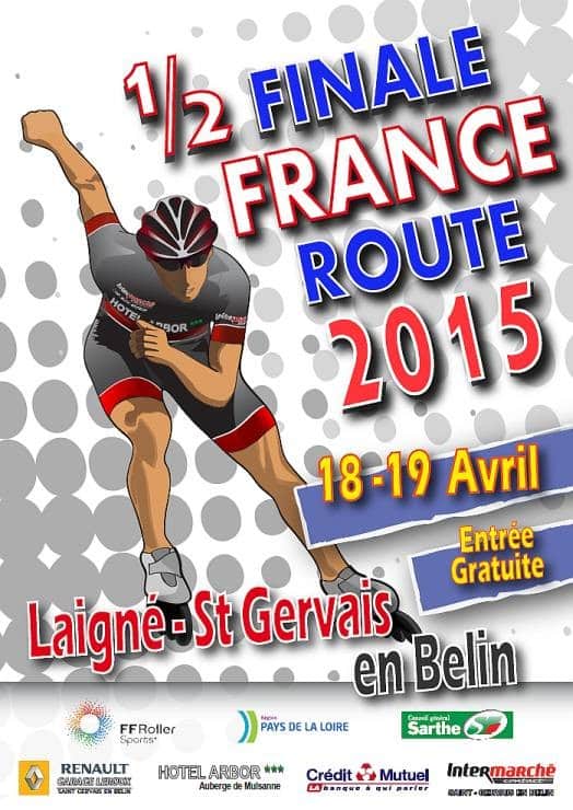 Demi-finale du championnat de France route roller course 2015 à Laigné-en-Belin (72)