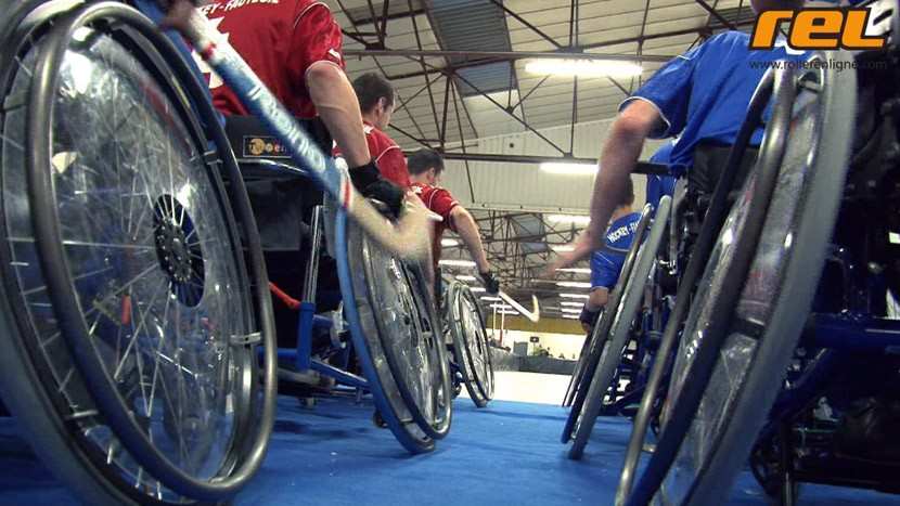 Hockey Wheelchair Demonstration at the Vendée Roller Marathon 2012