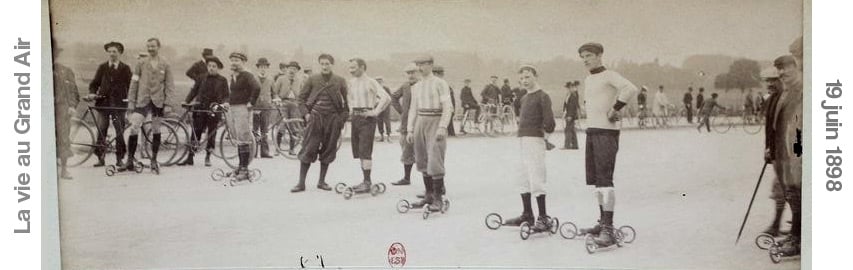 depart course patins bicyclettes longchamps 1898