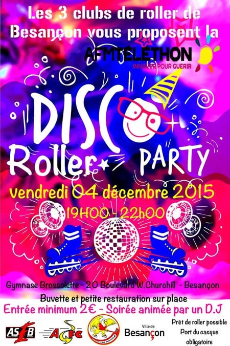 Soirée disco roller du Téléthon 2015 à Besançon (25)