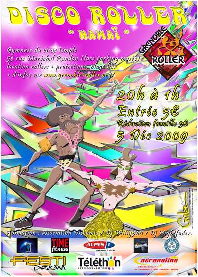 Disco Roller Téléthon 2009 à Grenoble (38)