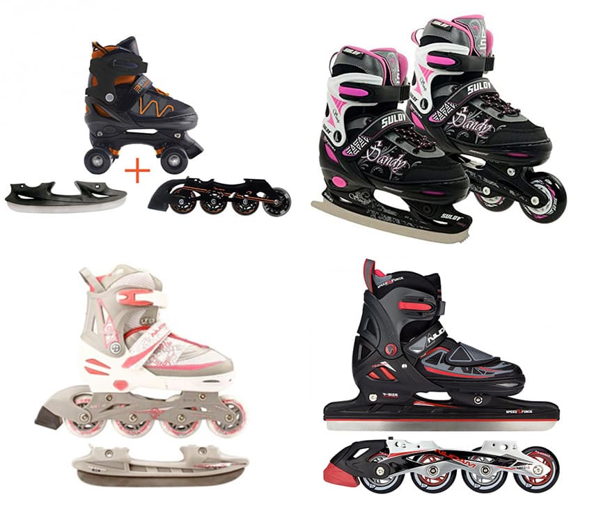 Des patins convertible glace ou roulettes de diverses marques