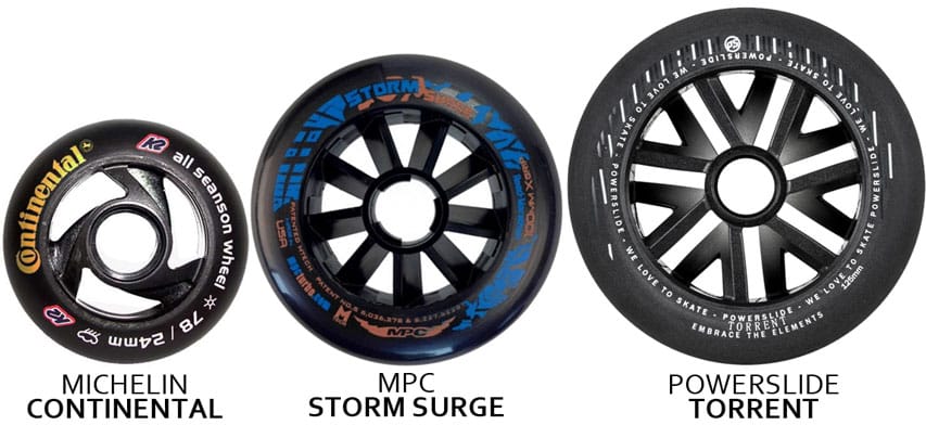 Différents modèles de roues de roller pour la pluie Différents modèles de roues de roller pour la pluie