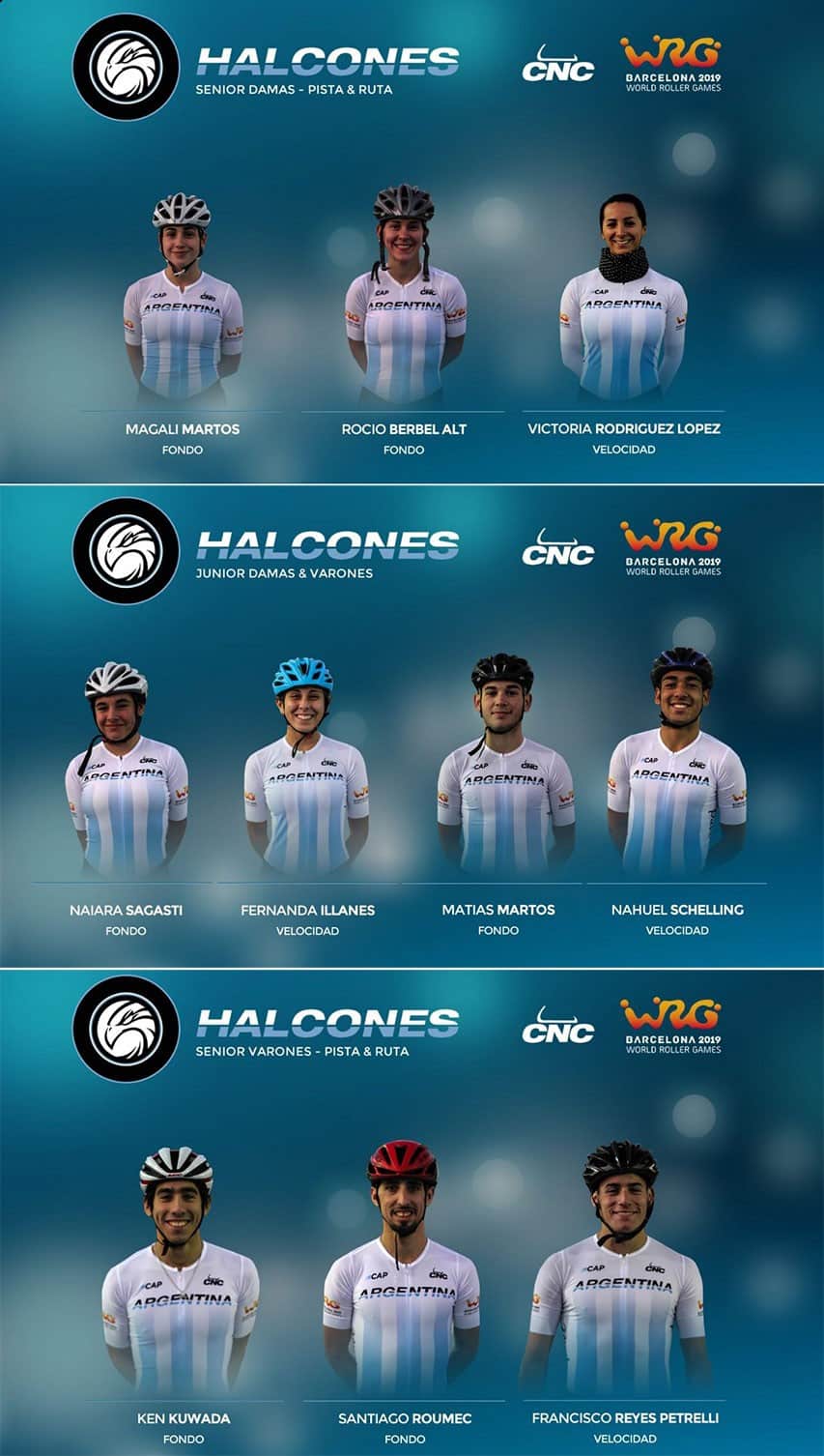 La sélection Argentine roller course aux World Roller Games 2019