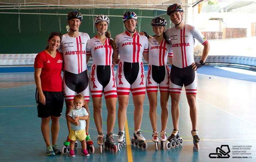 L’équipe d’Autriche au Championnat d’Europe de roller course 2019