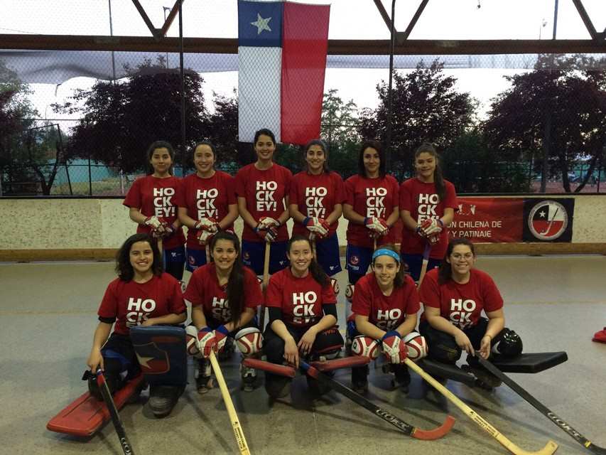 L&rsquo;équipe Chilienne seniors dames de rink hockey 2014