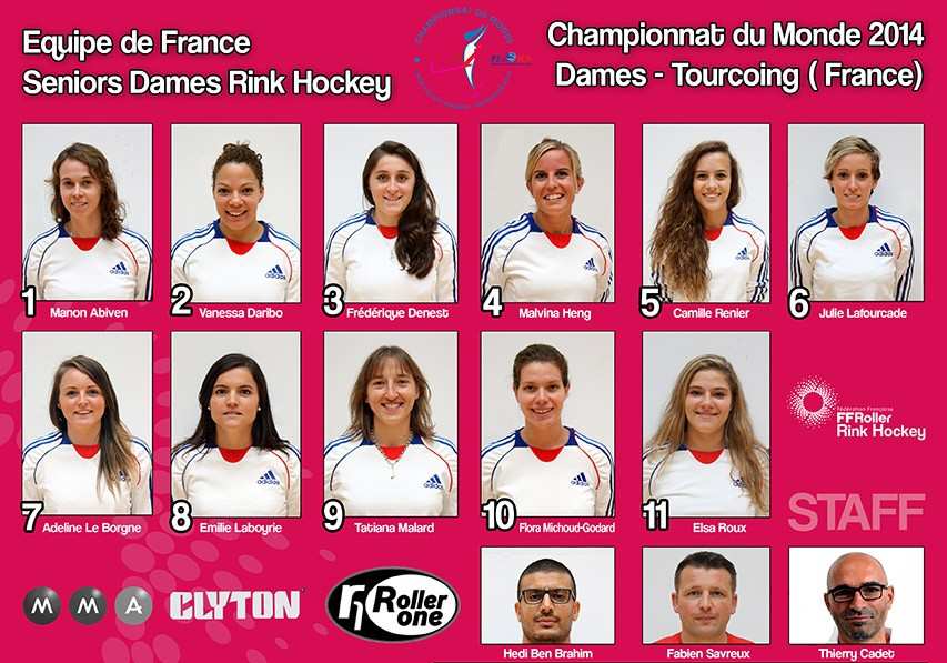 Composition de l&rsquo;équipe de France de rink-hockey dames pour le mondial de Tourcoing