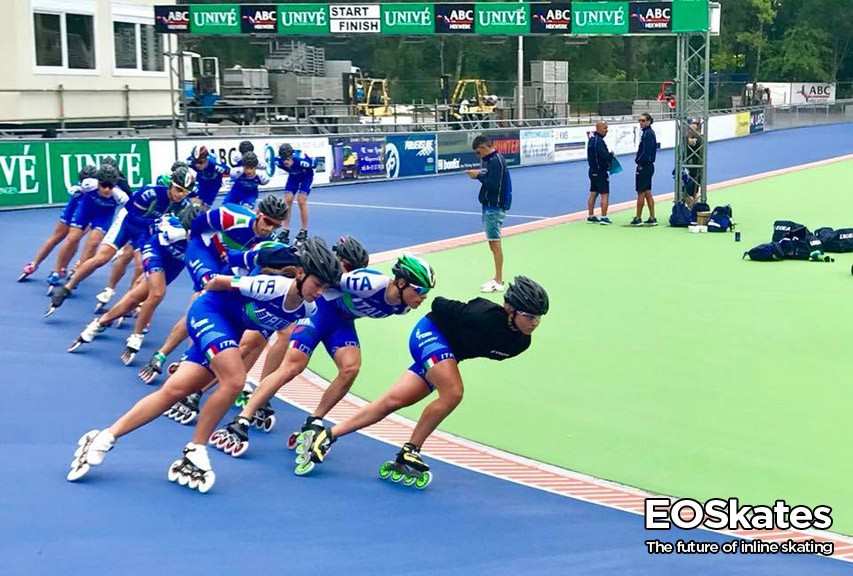 La délégation italienne au mondial roller course 2018