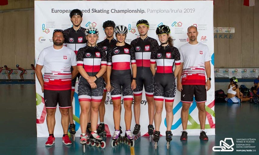 L’équipe de Pologne au Championnat d’Europe de roller course 2019