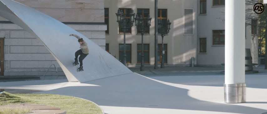 Eugen Enin trace sa route à travers les spots freeskate de Francfort (Allemagne)
