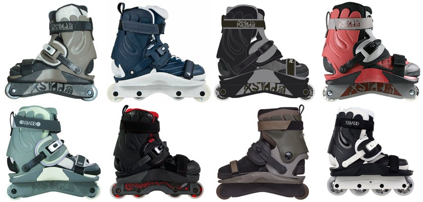 Différentes déclinaisons du roller street Xsjado au fil des années Différentes déclinaisons du roller street Xsjado au fil des années