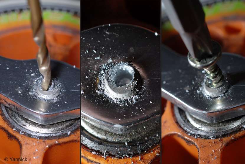 Use a wood screw to remove a single axle