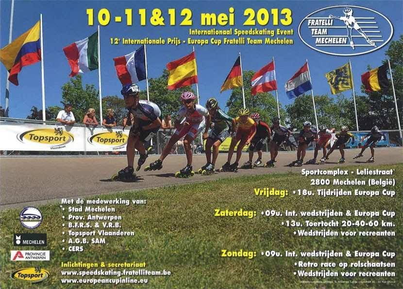Liste der registrierten Athleten für den Europacup Mechelen (Belgien)