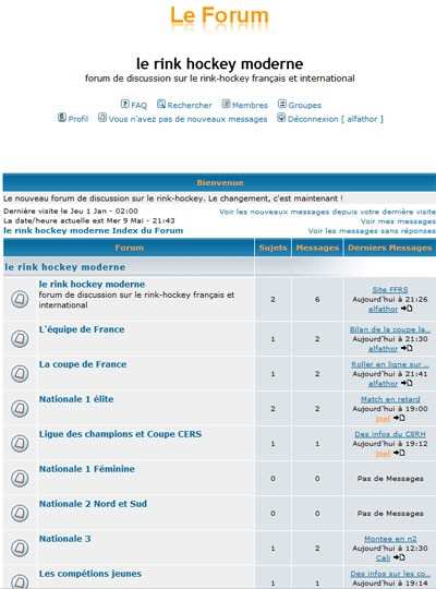 Un nouveau forum de rink-hockey