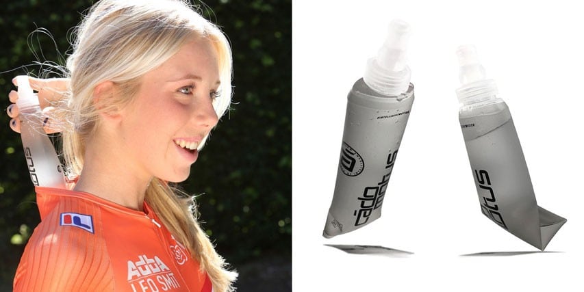 Une bouteille / gourde souple pratique par Cadomotus pour s&rsquo;hydrater en roller course