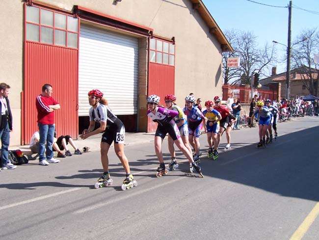 Grand Fond Roller Course 2005 La tête de course des femmes sur le marathon du Grand Fond 2005