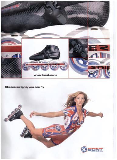 Publicité pour la firme et ses patins en ligne