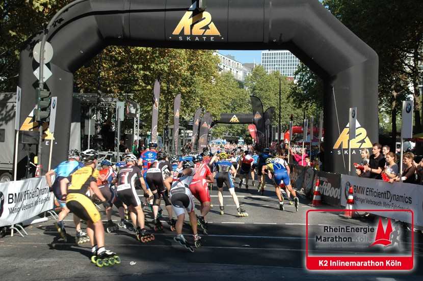 Départ du marathon roller de Cologne