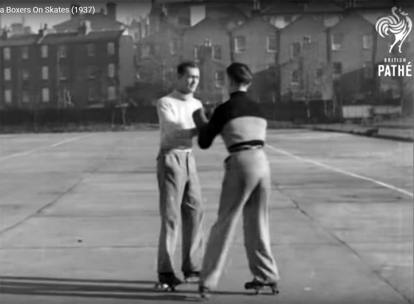 De la boxe sur patins à roulettes en 1937 !