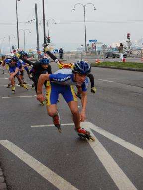 Sprint sur les quais de Rouen lors de l'Internationale Grand Rouen 2007