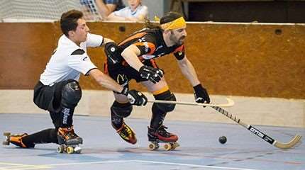 Les capitaines d&rsquo;équipes de rink hockey :  David Garro (Poiré Roller)