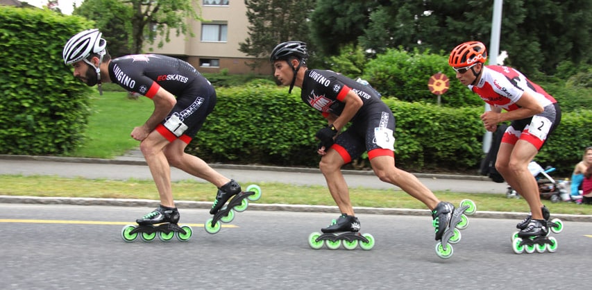 Elton de Souza en course pour EOSkates derrière Yann Guyader