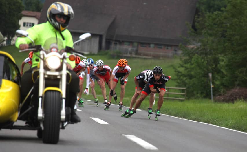 Elton de Souza en tête de peloton avec Yann Guyader dans sa foulée