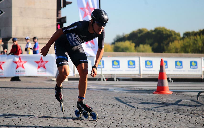 Ewen Fernandez en échappée au Paris Rollers Marathon 2017