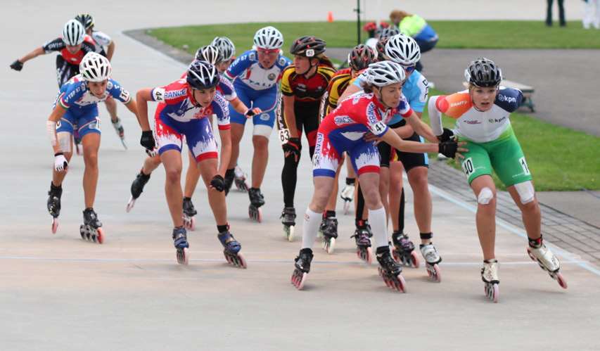 Manon Kamminga et Nathalie Barbotin - championnat d'Europe roller course 2011