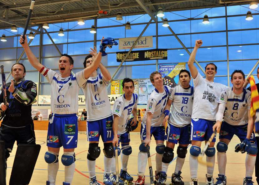 Les champions de France, de gauche à droite : Gelebart, Landrin, Audelin, Ricaille,Oliva Maxi, Tomas Andeu, Turluer