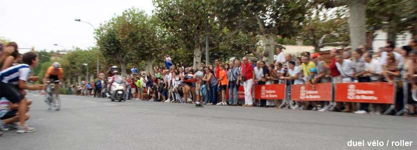 Duel vélo roller au marathon de Pampelune
