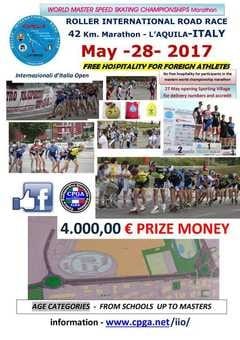 Championnat du monde master de marathon roller 2017 à l’Aquila (Italie)