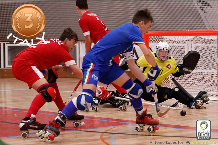 Match Italie Suisse - Championnat d'Europe U17 rink hockey 2019