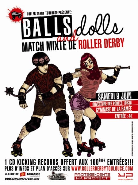 Match de roller-derby mixte 2012 à Toulouse (31)