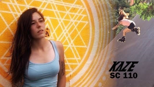 Mery Muñoz teste les Powerslide Kaze SC 110 à Barcelone (Espagne)