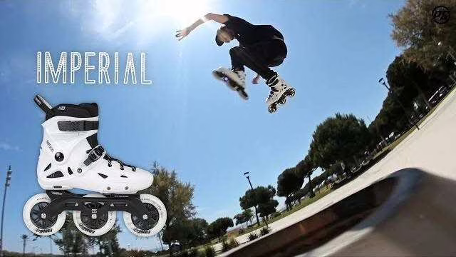 Nick Lomax en session roller freeride à Barcelone 3×110
