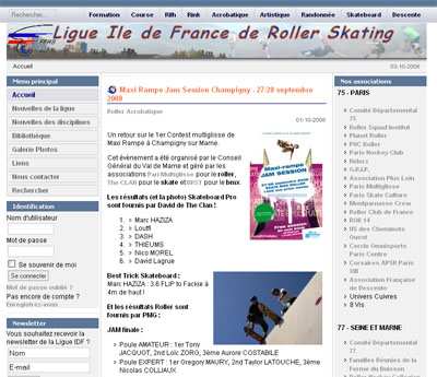 Web : retour du site de Ligue d&rsquo;Île de France