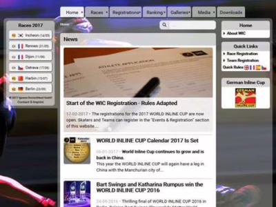 Le site de la World Inline Cup et de la German Inline Cup fait peau neuve